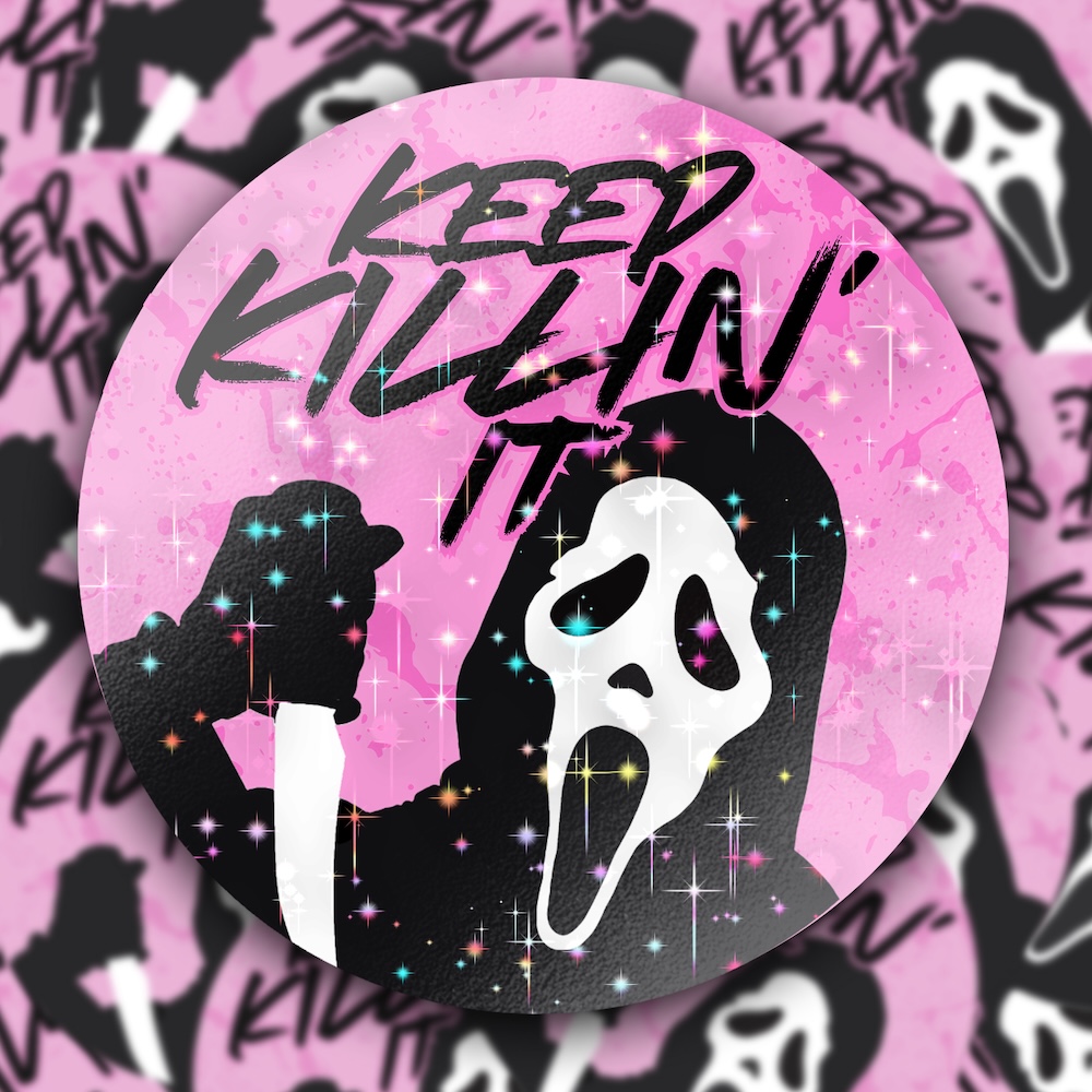 Scream Ghostface "Keep Killin' It" Halloween Glitter Sticker