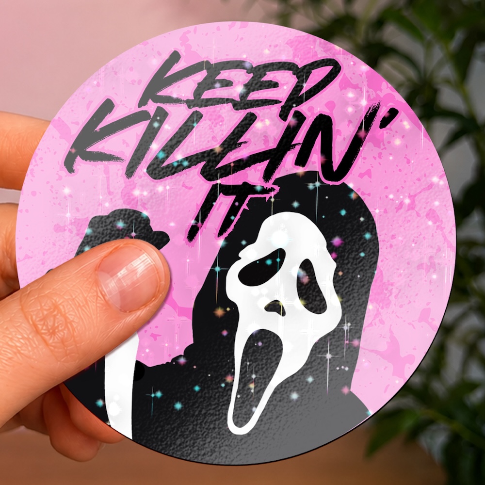 Scream Ghostface "Keep Killin' It" Halloween Glitter Sticker