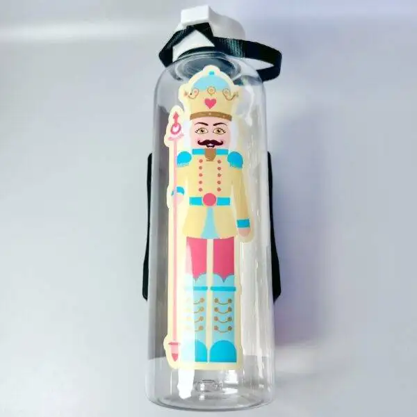 Pastel Christmas Nutcrackers 25oz Plastic Water Bottle - Image 3