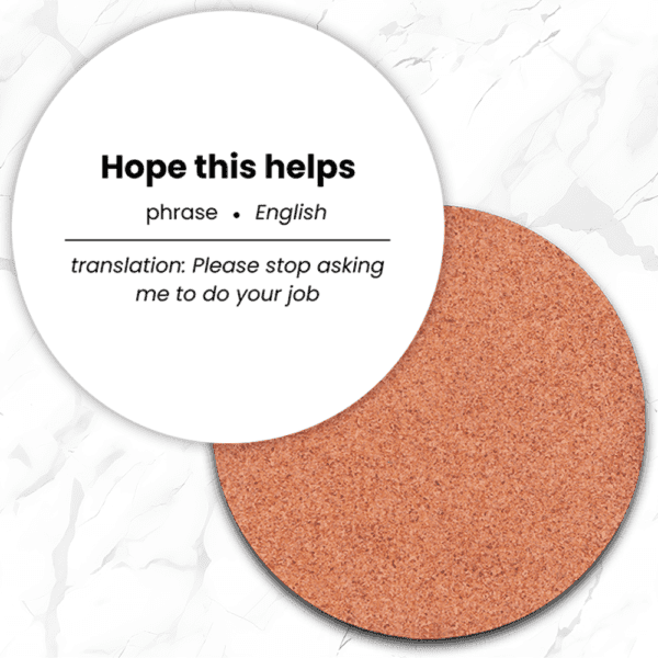 Corporate Lingo Phrase Coasters Set - Image 2