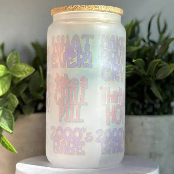 Bubbles Powerpuff Girls Y2K Frosted Glass Cup - Image 4