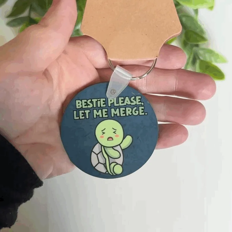 'Bestie Let Me Merge' Turtle Keychain - Image 2