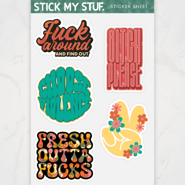 Retro Vulgar Sticker Sheet