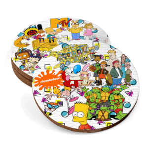 90's Cartoon Nostalgia Round Coasters