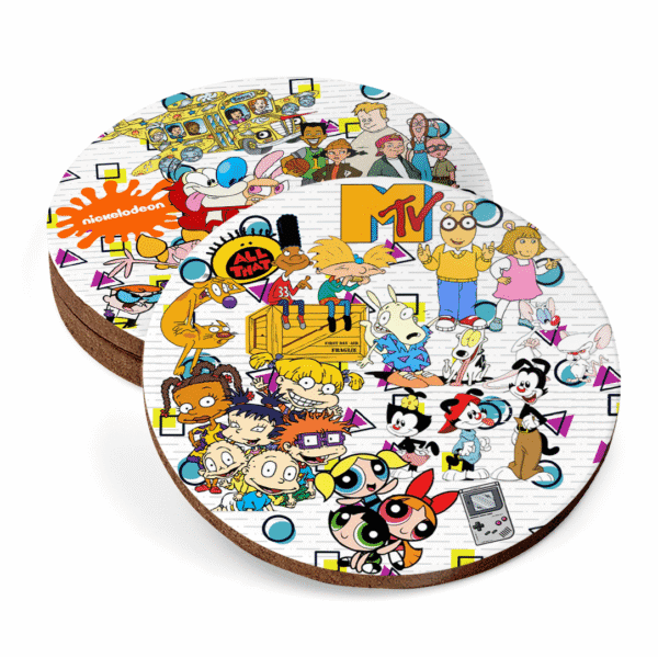 90's Cartoon Nostalgia Round Coasters - Image 2