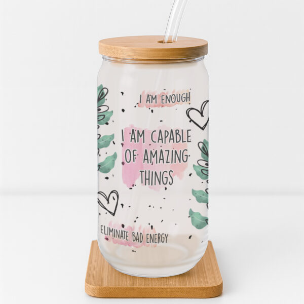 Inspirational Boho Frosted Glass Cup