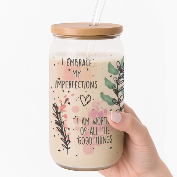 Inspirational Boho Frosted Glass Cup - Image 3