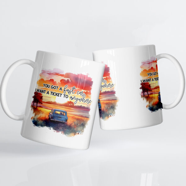 'Fast Car' Lyrics Ceramic Mug - Image 3