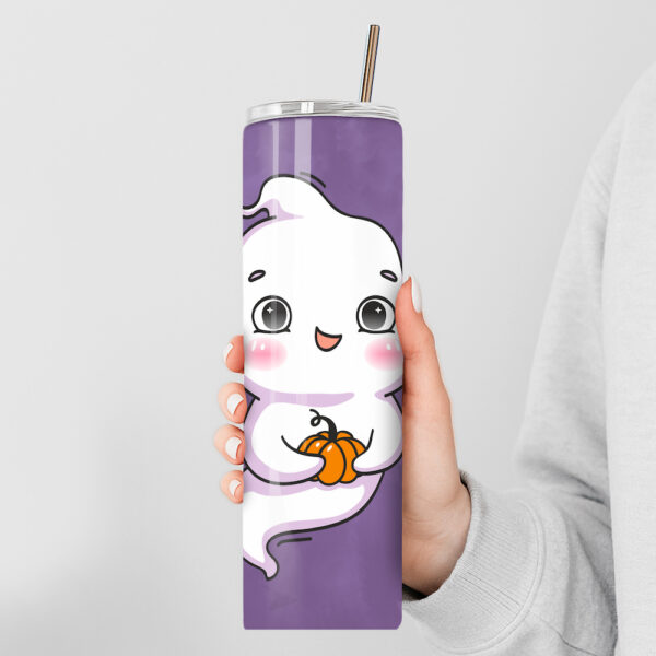 Cute Ghost Halloween Stainless Steel Tumbler - Image 3
