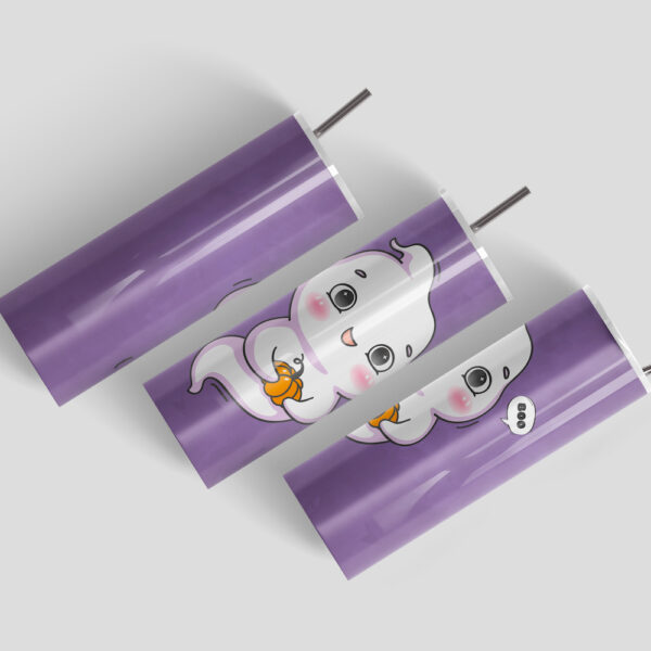 Cute Ghost Halloween Stainless Steel Tumbler - Image 4