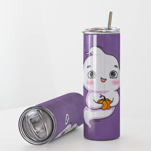 Cute Ghost Halloween Stainless Steel Tumbler - Image 6