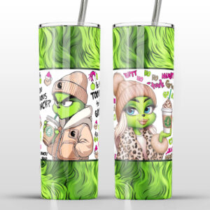 Milennial Grinch and Grinchette Stainless Steel Tumbler Set