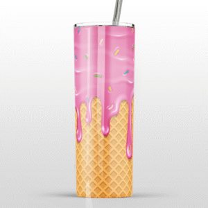 Pink Drip Icecream Cone Stainless Steel Tumbler
