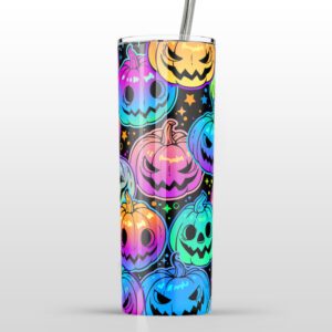 Cute Neon Pumpkins Stainless Steel Tumbler