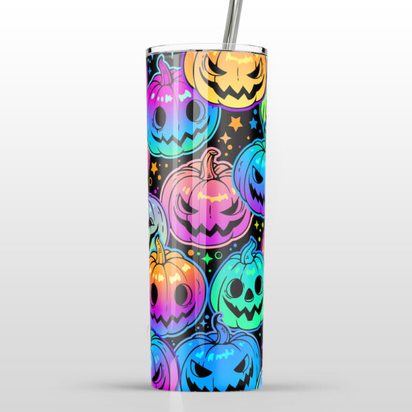 Cute Neon Pumpkins Stainless Steel Tumbler