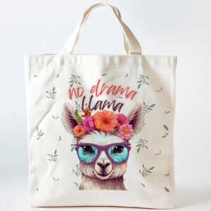 No Drama Llama Mini Canvas Tote Bag