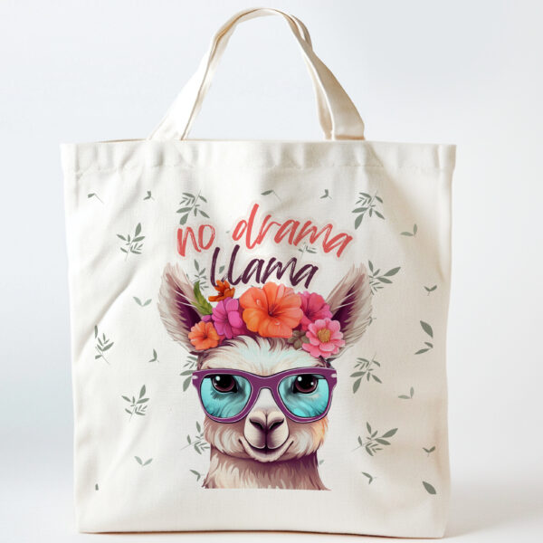 No Drama Llama Mini Canvas Tote Bag