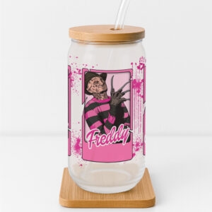 Girly Pop Halloween Serial Killers Frosted Glass Cup