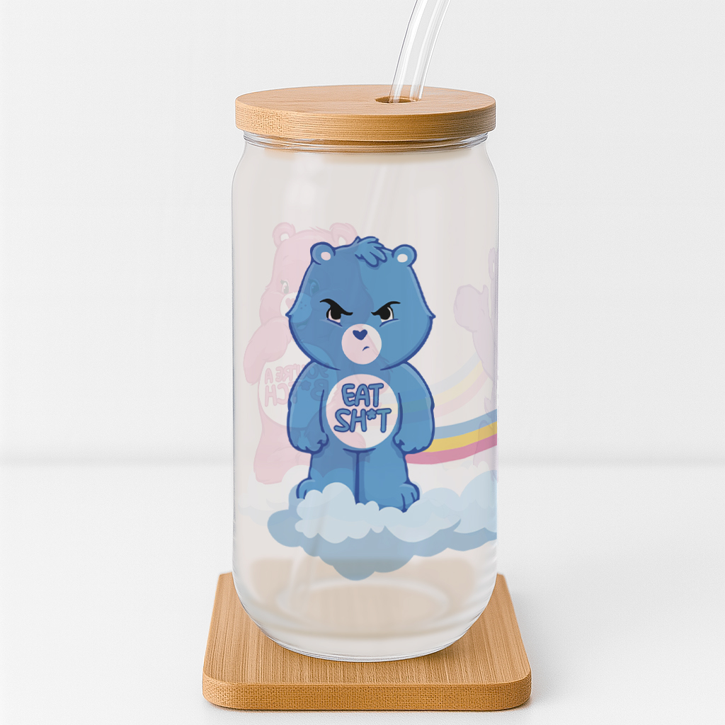Swear Bears Frosted Glass Cup - Image 3