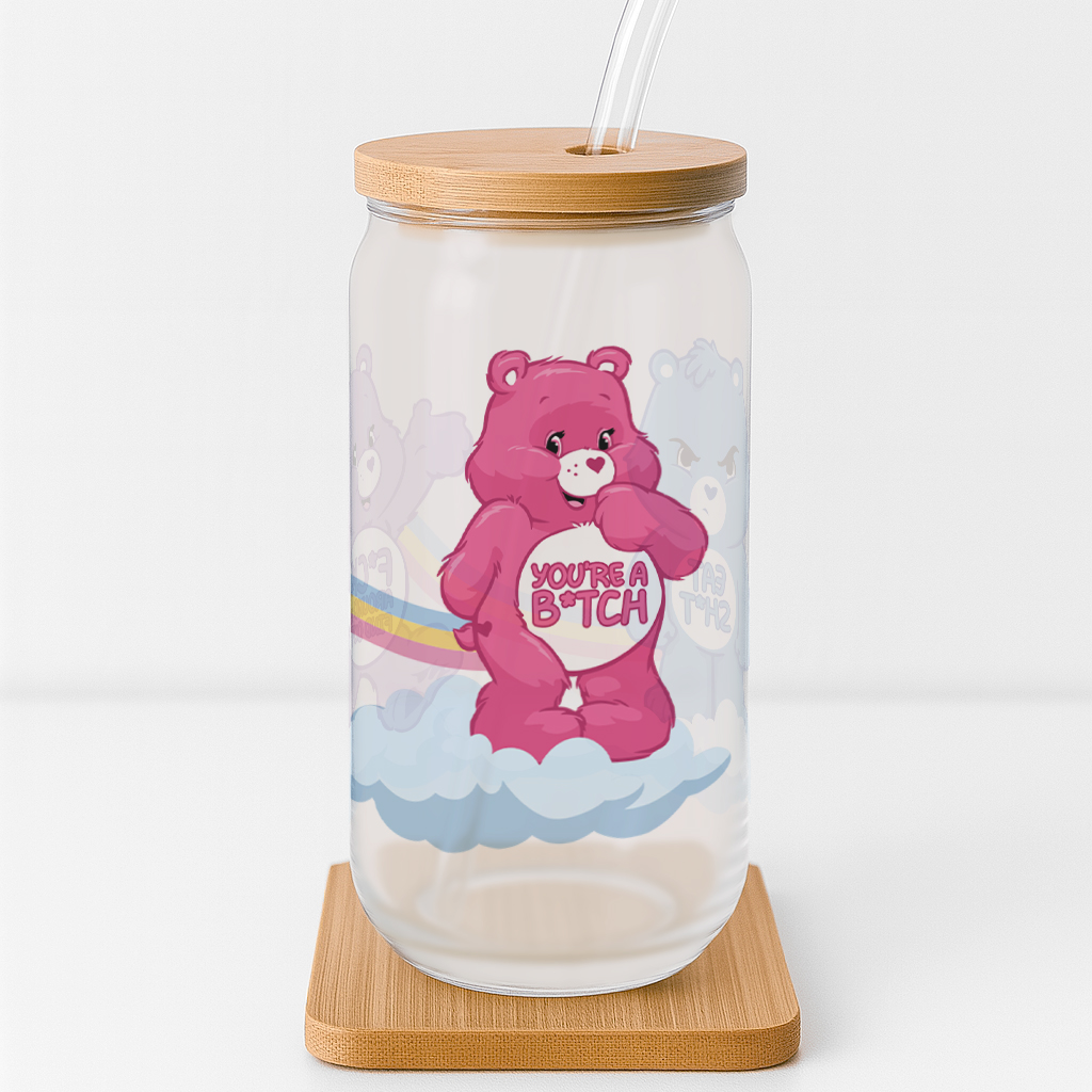 Swear Bears Frosted Glass Cup - Image 4