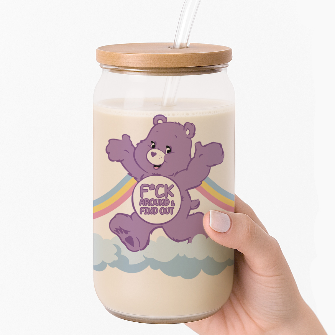 Swear Bears Frosted Glass Cup - Image 5
