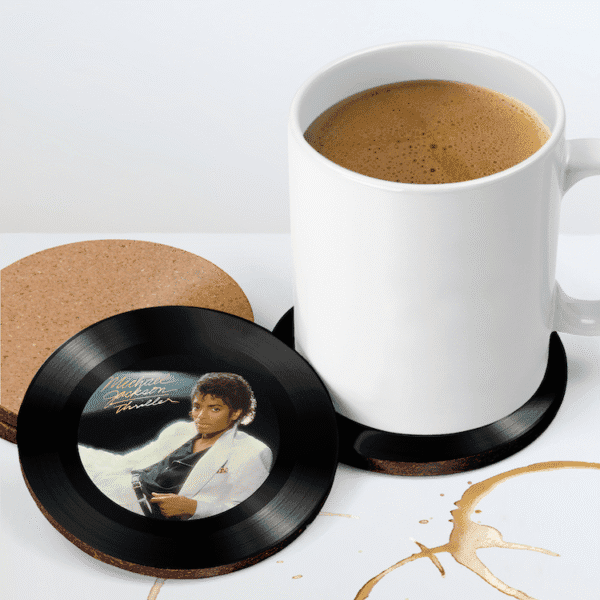 Bob Marley, Prince, Jimi Hendrix, Michael Jackson Vinyl Record Coasters - Image 5