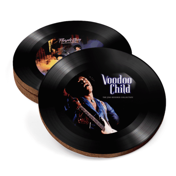Bob Marley, Prince, Jimi Hendrix, Michael Jackson Vinyl Record Coasters - Image 2