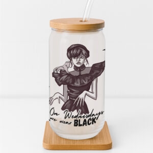 'On Wednesdays We Wear Black' Glass Can Cup
