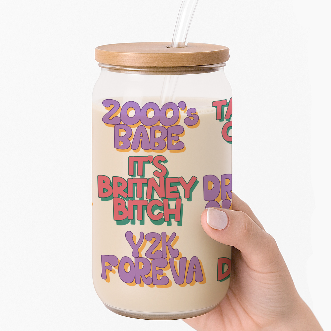 Y2K Babe Frosted Glass Cup - Image 3
