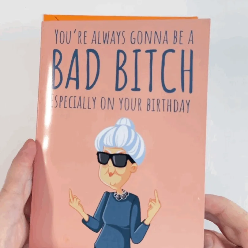 Bad Bitch Grandma Birthday Greeting Card - Image 2