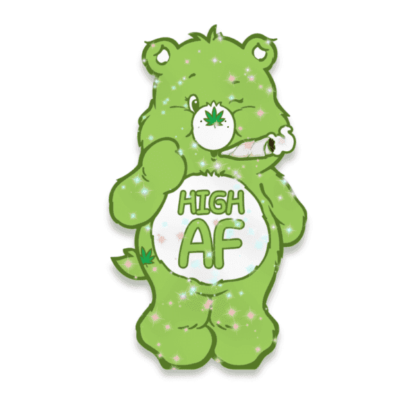 High AF Swear Bear Glitter Sticker