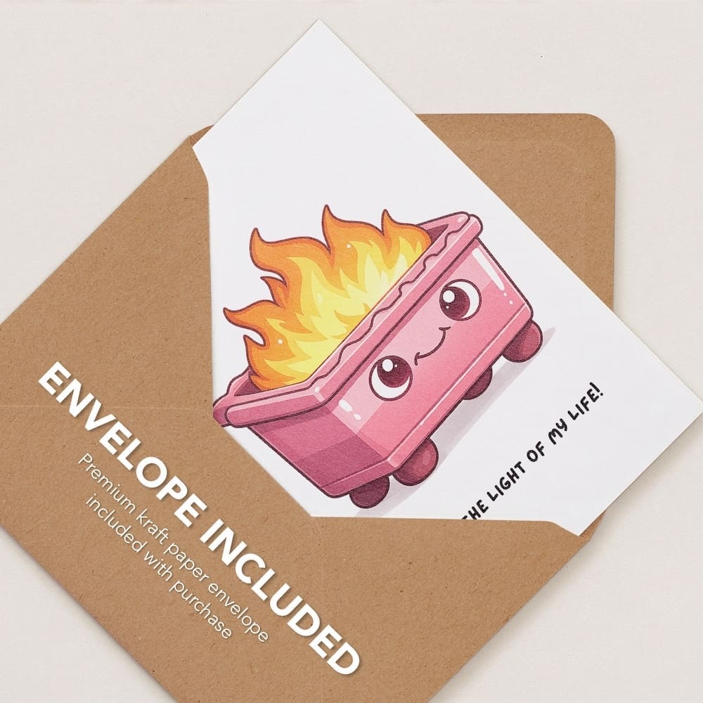 'You're the Light of my Life' Dumpster Fire Card - Image 4