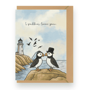 'I Puffin Love You' Watercolour Style Card