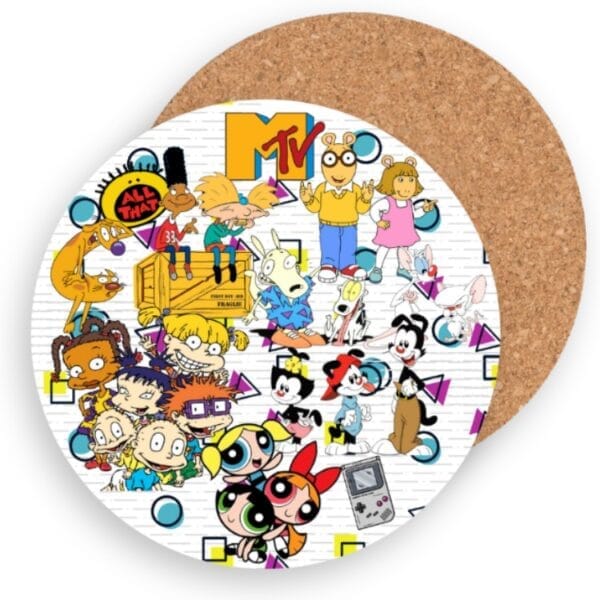 90's Cartoon Nostalgia Round Coasters - Image 4