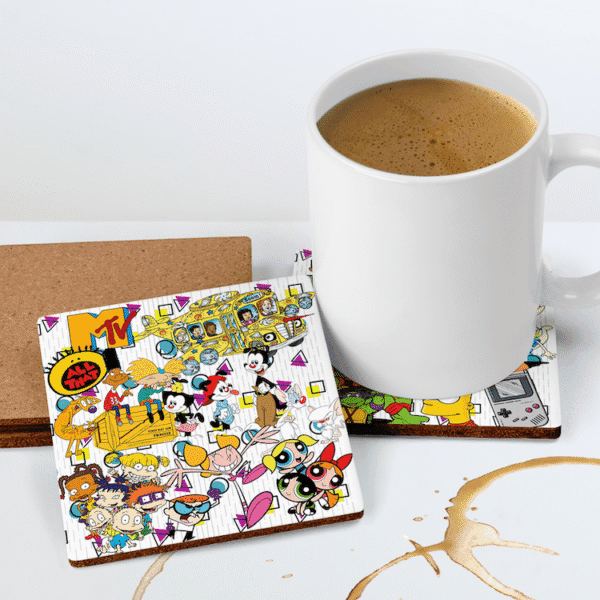 90's Cartoon Nostalgia Square Coasters - Image 3