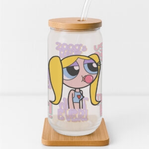 Bubbles Powerpuff Girls Y2K Frosted Glass Cup