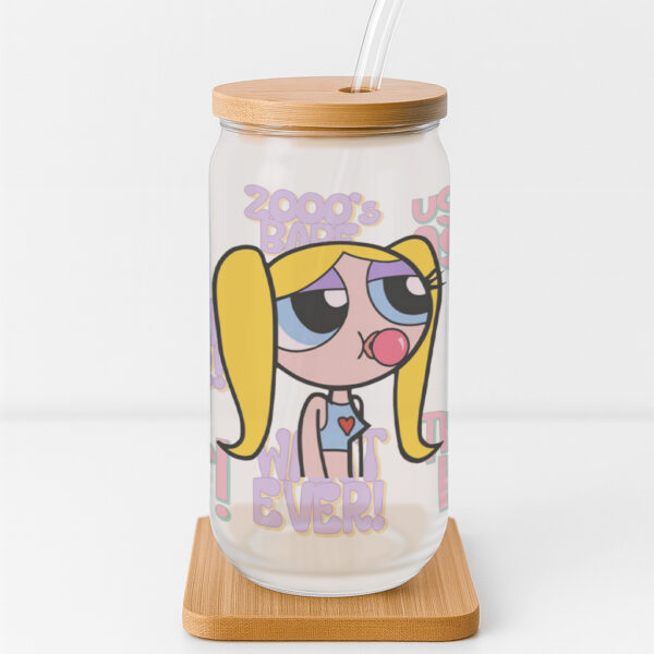 Bubbles Powerpuff Girls Y2K Frosted Glass Cup