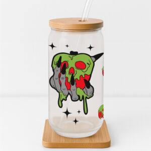 Poison Apple Halloween Frosted Glass Cup
