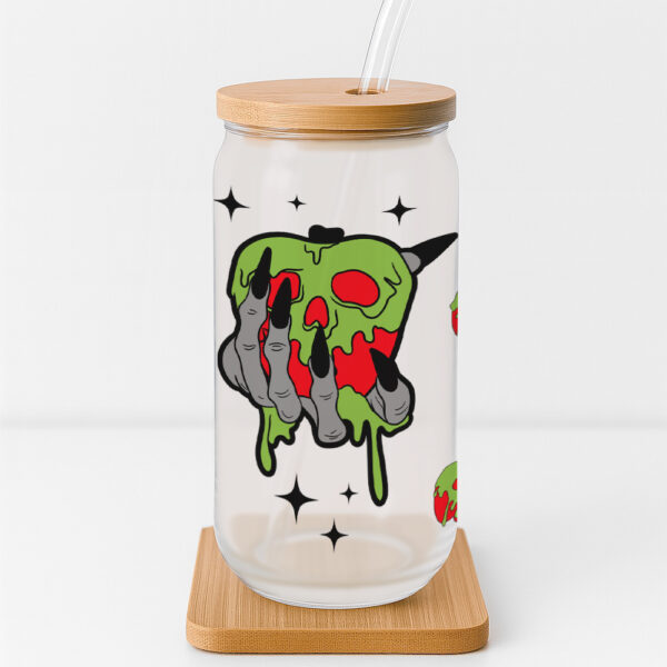 Poison Apple Halloween Frosted Glass Cup