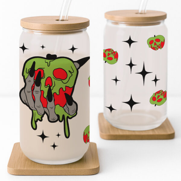 Poison Apple Halloween Frosted Glass Cup - Image 4