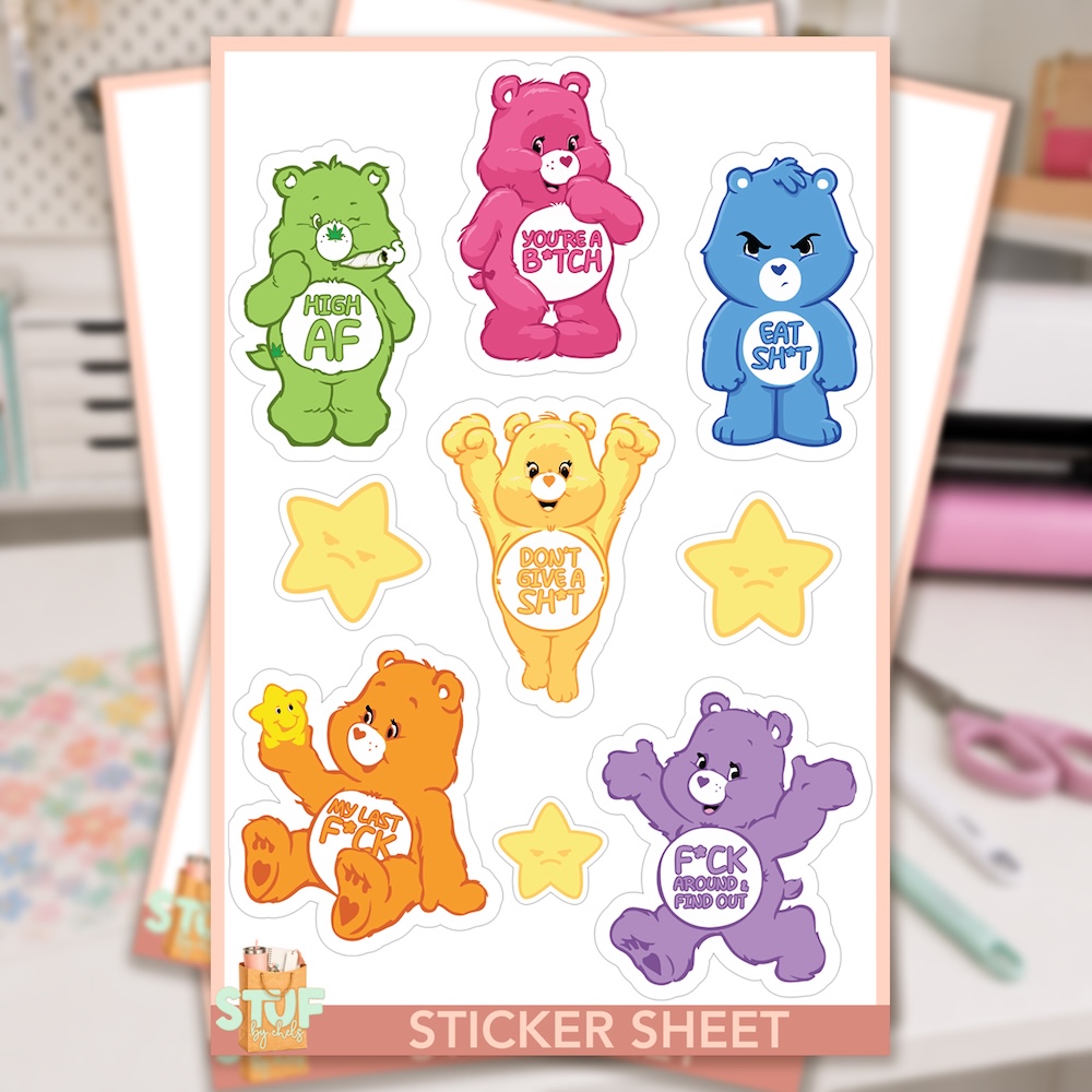 Swear Bears Sticker Sheet