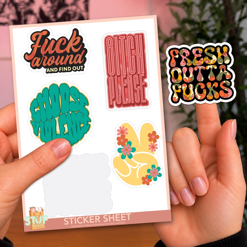Retro Vulgar Sticker Sheet