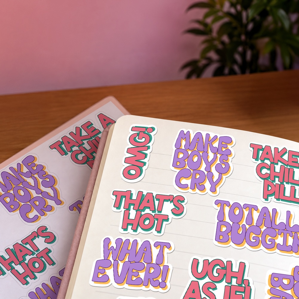 Y2K Phrases Sticker Sheet - Image 3