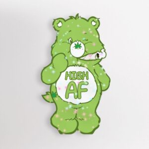 High AF Swear Bear Glitter Sticker