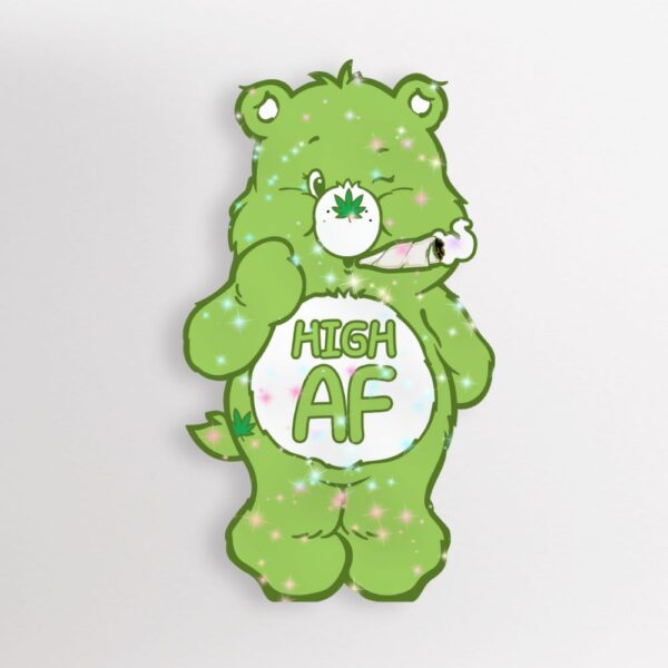 High AF Swear Bear Glitter Sticker