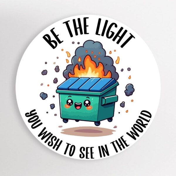 'Be The Light' Dumpster Fire Sticker