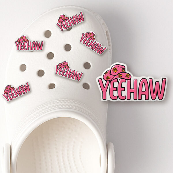 Yeehaw Pink Cowgirl Shoe Charm