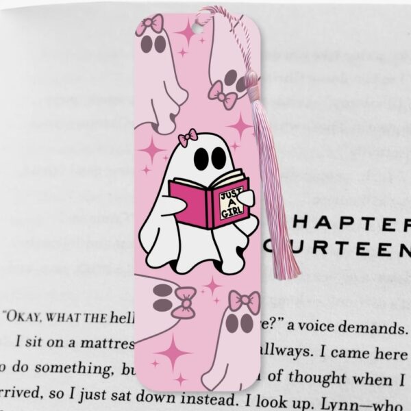 'Just A Girl' Cute Ghost Reader Matte Bookmark