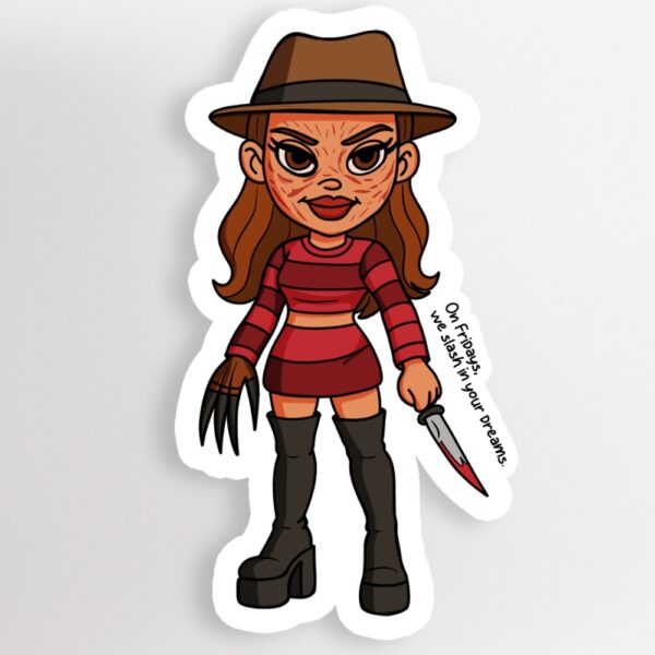 Killer Dollz Freddy Kreuger-Inspired Halloween Sticker
