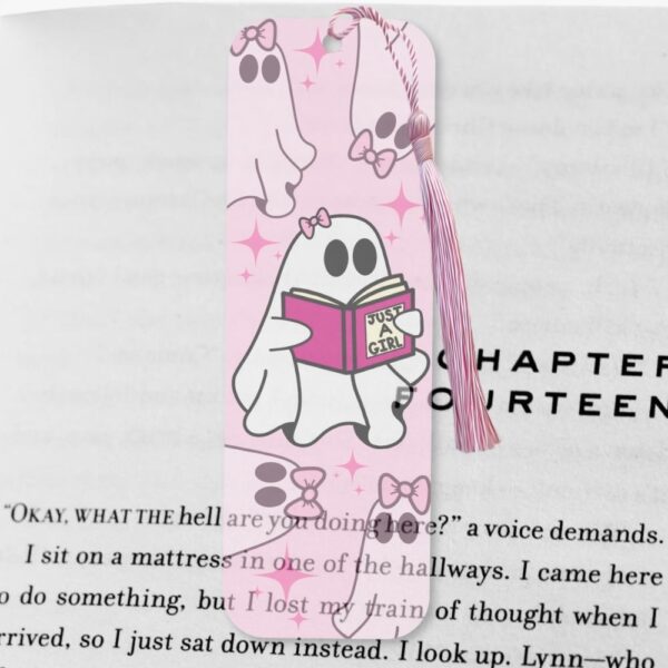 'Just A Girl' Cute Ghost Reader Transparent Bookmark